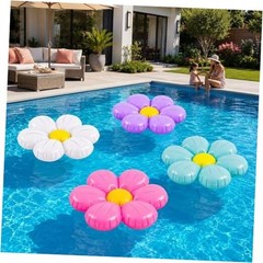 4 Pcs 20 Inches Inflatable Daisy Decorations Flower Pool Floats Floating 4pcs
