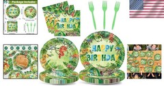 Jungle Swamp Reptile Birthday Supplies – 96 Pcs for Exciting Celebrations