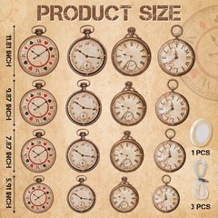 20 Pcs Vintage Clock Cardboard Hanging Banner Wonderland Tea Party Decoration…