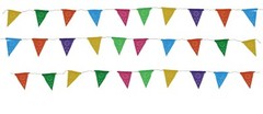 3 Pack MINI Triangle Flags Banner Multicolor, 10 flags per banner, 5ft Long each