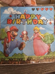 Mario Bros. Birthday Supplies Cups Napkins Cake Plates 20 Each