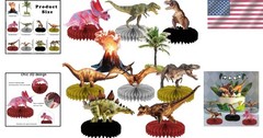 10 Pcs 3D Dinosaur Honeycomb Centerpieces – Perfect for Birthday & Baby Showers