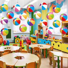 48Pcs Beach Ball Cutouts Summer Bulletin Board Decorations Colorful Beach Ball P