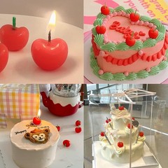 5 Pcs Cherry Shaped Birthday Candles, Cute 6.3 inches x 8 inches,