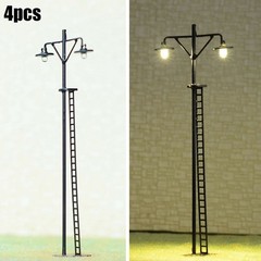 4 X HO Scale LED Yard Light Model Train Railroad Street Station Lamp-Post