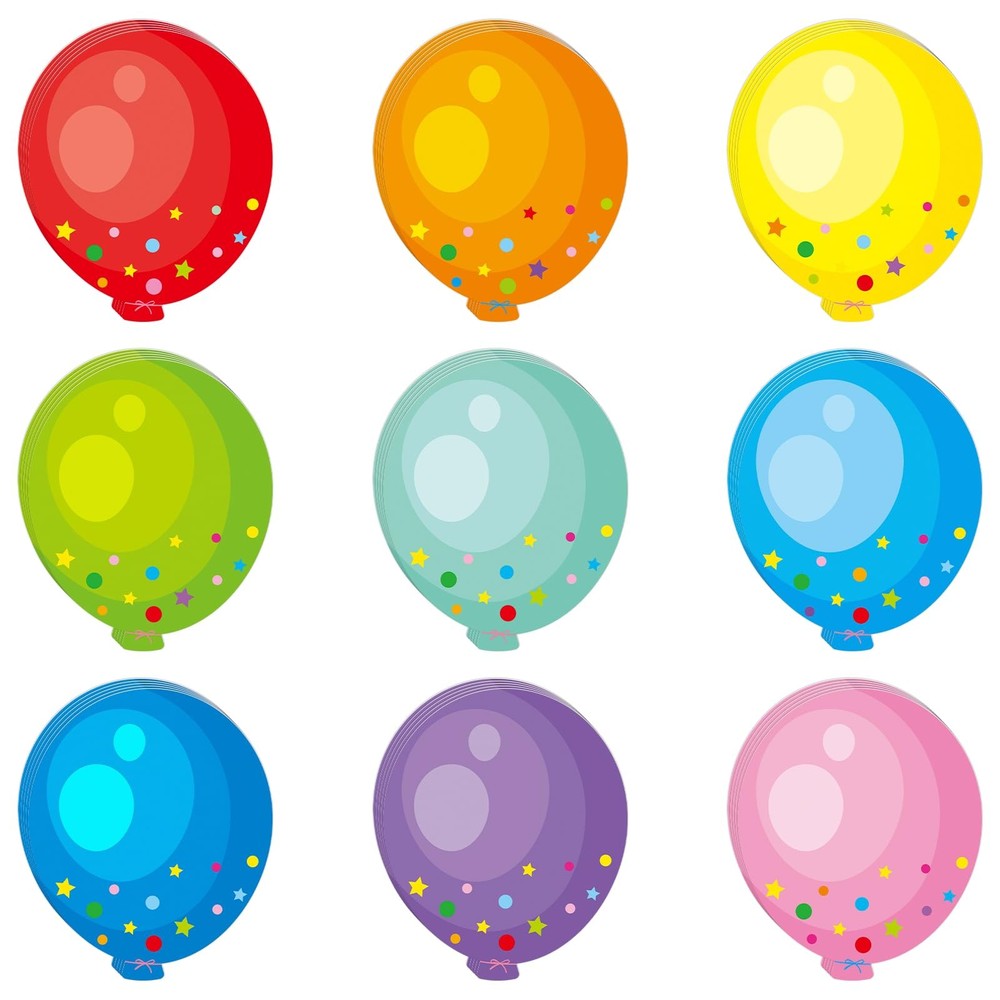 36 Pcs Colorful Balloon Cutouts Assorted Color Paper Balloon Cutouts for Bull…