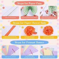 20 PCS Pastel Party Decorations Macaron Rainbow Hanging Paper Fans Honeycomb