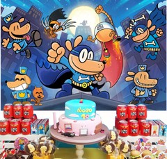 Dog Man Party Supplies Backdrop Banner Poster Vinyl Birthday Gift 5x3ft