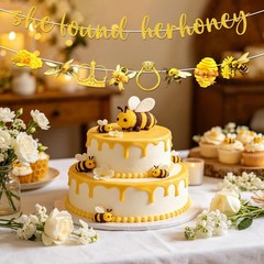She Found Her Honey Banners Decor, 2PCS Honey Bride to Bee Bridal Shower Part…