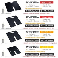Steel Base Plate, Use with Pipe and Drape System, 24″x24″ (58LBS)