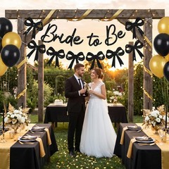 RICHHHA Glitter Bride Banner Black