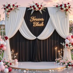 10 ft x 8 ft Wrinkle Black Backdrop Curtain for Parties, Polyester Black Photo