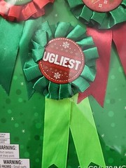 Ugly Uglier Ugliest Sweater 3 Count Award Ribbons Badges Christmas Party