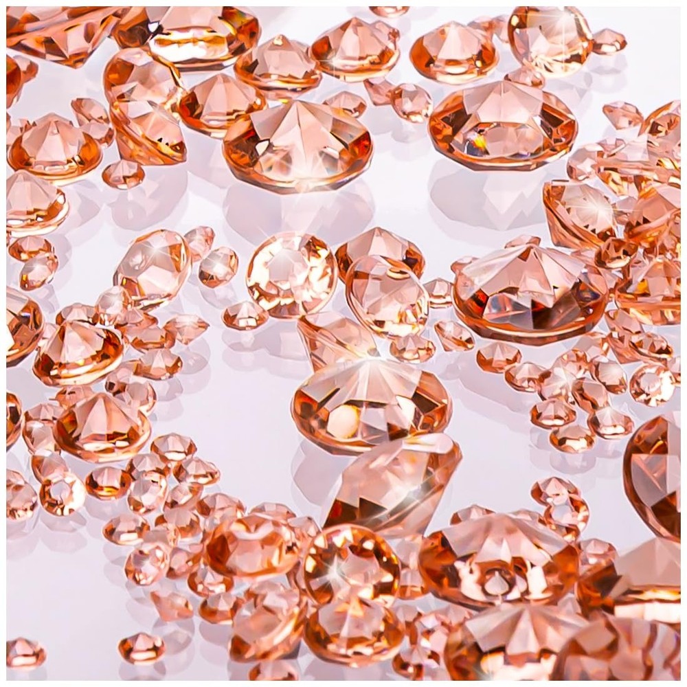 2 Pack – Luxury Rose Gold Diamond Party & Wedding Decorations: Sparkling Conf…
