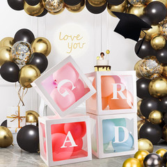 Baby Boxes with 30 PCS Letters, 4 Transparent Balloon Boxes for Gender Reveal
