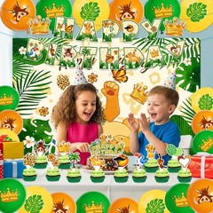 42pcs Lion Birthday Party Decorations Includes Cake Toppers,Cupcake Toppers,