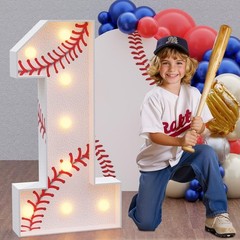 Big 3ft Baseball Marquee Number 1 with Lights – Kid’s Birthday Essential