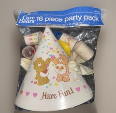 2 VTG 1980’s 16 pc Care Bear Party Kits Hats, Horns, Balloons American Greetings