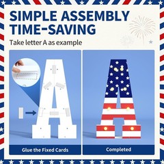 4th of July Decorations, 250th Anniversary Decor, 3FT Marquee Letters with 8…