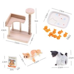 Miniature Cat Climbing Frame Scene Prop for Dollhouses and DIY Projects