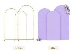 Purple Arch Backdrop Panels 2.6x6ft Wedding Photo Booth Decor