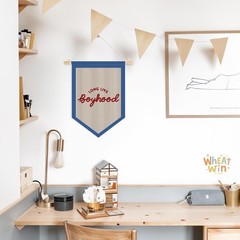 Long Live Boyhood Pennant Flag Banner, Boys Room Decor, Vintage Playroom Wall…