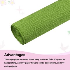 2 Pack Green Crepe Paper Rolls 8 ft Long 20 Inch Wide Hanging Party Backdrop