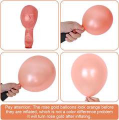 Dusty Pink Boho Blush Balloons, Metallic Rose Gold Retro Pink Ivory White Balloo