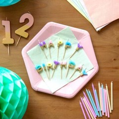 Talking Tables Pack of 16 – Size 10cm Pastel Birthday Candles Colors