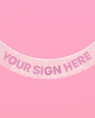 , White Iridescent Fringe Banner – 5 Ft. | Bachelorette Party Decorations, Bi…