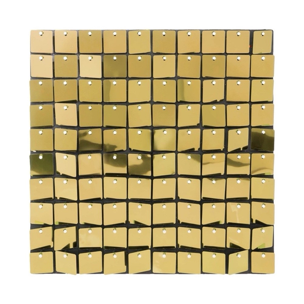 30 piece Gold Sequin Party Backdrop, Plastic Birthday Photo Background Decor