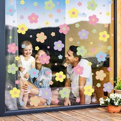 9 Sheets Spring Flowers Window Clings Back to School Colorful Flowers Windows…