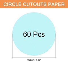 60 PCS 8 Inch Light Blue Circle Cutouts Paper Round Cardstock DIY Craft