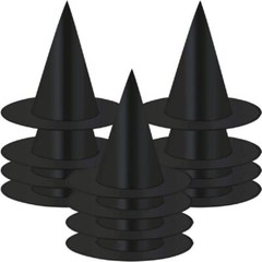 3PCS Black Halloween Witch Hats Halloween Black Witch Hat Witch Cap Costume