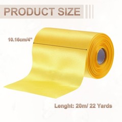 4 Inches x 22 Yards Satin Ribbon Roll Gift Wrapping Ribbon, Lemon Yellow
