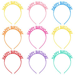 6PCS Colorful Happy Birthday Letter Headband Birthday Party Decoration Happy Bir