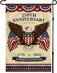 Vivid Double-Sided 250th Anniversary Garden Flag – Celebratory 4th of July Decor