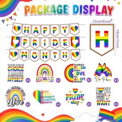 Happy Pride Month Banner Double Side Print Lgbtq+ Decoration Rainbow Party De…