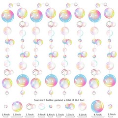 Transparent Bubble Garlands Mermaid Party Decoration Colored Flat Cutouts Han…