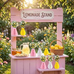 9Pcs Summer Lemon Party Decorations Honeycomb Centerpieces Set