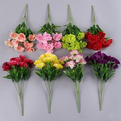 10 Heads Artificial Carnation Home Decor Multi Color Beauty Silk Fake Flower