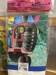 HUGE Vintage Barney Birthday Decorations Cake Tin Party Supplies RARE LOT