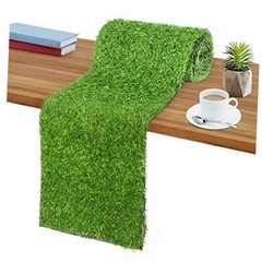 Grass Table Runner Green Fake Faux Grass Table Decoration for 12 x 108 Inch