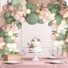Pink and Sage Green Balloons Arch Kit, Baby in Bloom Baby Shower Decorations …