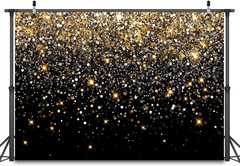 8 X 6 Ft Black Gold Backdrop Wedding Birthday Party Backdrop Prom Party Graduati