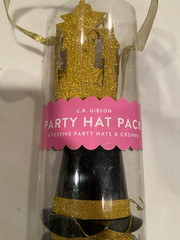 C R Gibson Party Hat Pack Small Party Hats 6 Top Hats 6 Gold Crowns *NEW/OPEN q2