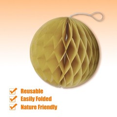 8 PCS Paper Honeycomb Balls Tissue Flower Party Backdrop Decor 8in/Khaki