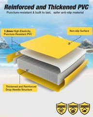 Inflatable Floating Dock, Non-Slip Water Hammock with Mesh Center, 600lbs Cap…
