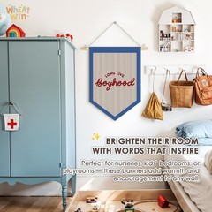 Long Live Boyhood Pennant Flag Banner, Boys Room Decor, Vintage Playroom Wall…