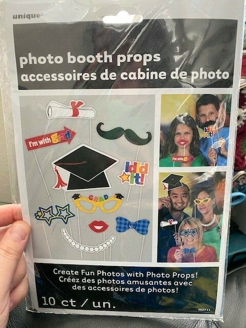 Graduation Photo Booth Props Party Decorations Assorted Cut Outs Mustache 10ct.